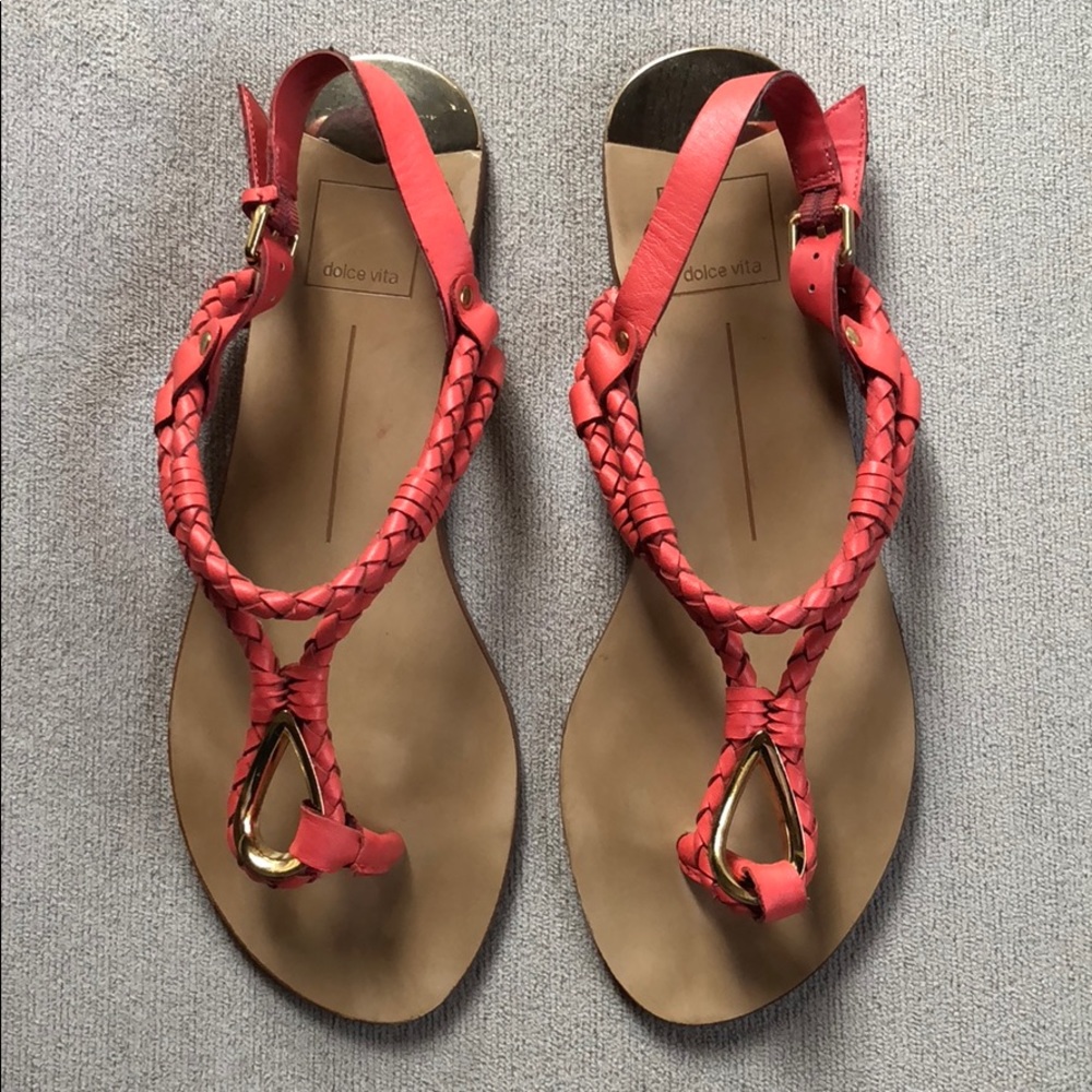 Dolce Vita coral and gold sandal size 8.5